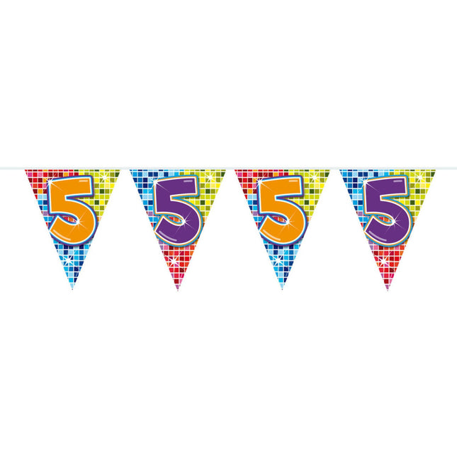 Feestbazaar Vlaggenlijn 5 Jaar Birthday Blocks - 6 Meter