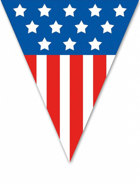 Feestbazaar Vlaggenlijn 5 meter 10 vlaggen USA