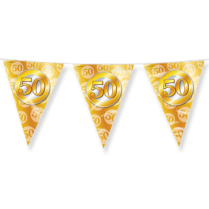 Feestbazaar Vlaggenlijn 50 Jaar Getrouwd Goud (10m)