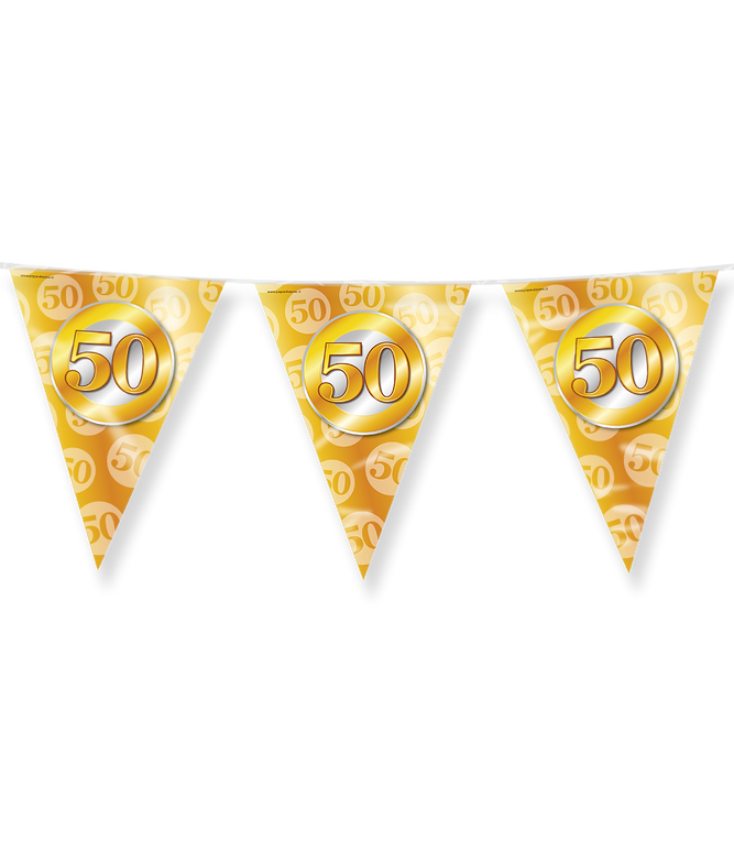 Feestbazaar Vlaggenlijn 50 Jaar Getrouwd Goud (10m)