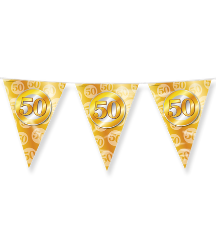 Feestbazaar Vlaggenlijn 50 Jaar Getrouwd Goud (10m)