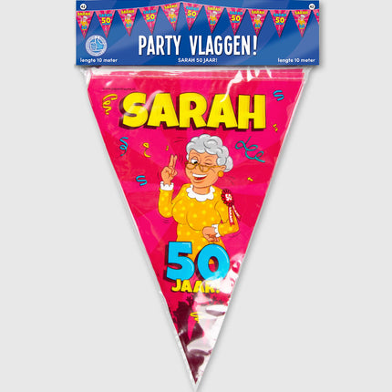 Feestbazaar Vlaggenlijn 50 Jaar Sarah Cartoon (10m)