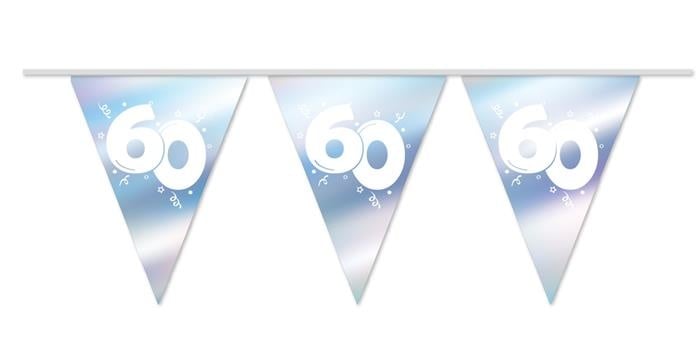 Feestbazaar Vlaggenlijn 60 Diamant Zilver - 10 Meter