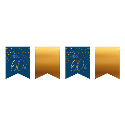 Feestbazaar Vlaggenlijn 60 Jaar Blauw/Goud - 6 Meter