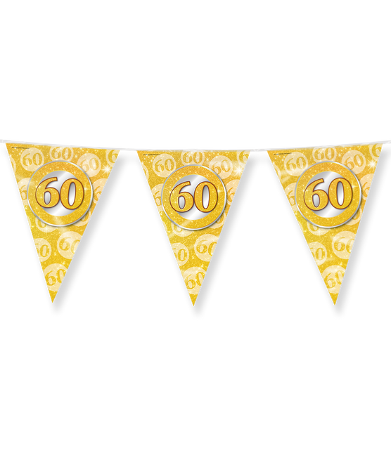 Feestbazaar Vlaggenlijn 60 Jaar Getrouwd Goud (10m)