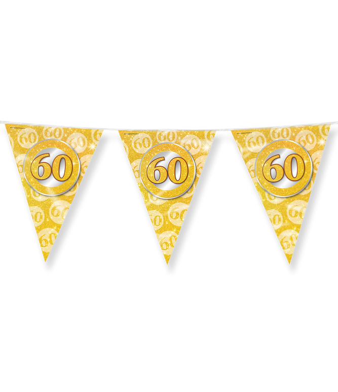 Feestbazaar Vlaggenlijn 60 Jaar Getrouwd Goud (10m)