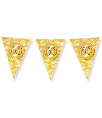 Feestbazaar Vlaggenlijn 60 Jaar Getrouwd Goud (10m)