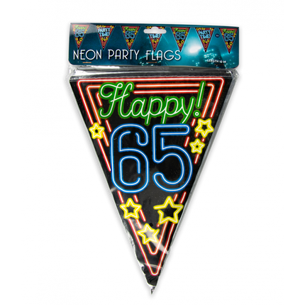 Feestbazaar Vlaggenlijn 65 Jaar Neon  - 10 meter