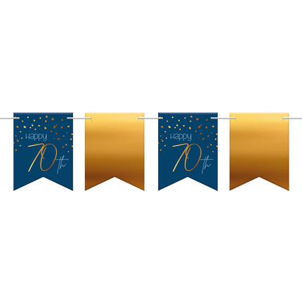 Feestbazaar Vlaggenlijn 70 Jaar Blauw/Goud - 6 Meter