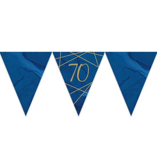 Feestbazaar Vlaggenlijn 70 jaar Navy/Goud - 3,7m
