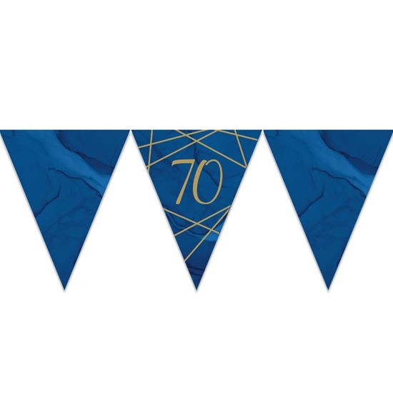 Feestbazaar Vlaggenlijn 70 jaar Navy/Goud - 3,7m