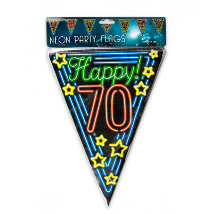 Feestbazaar Vlaggenlijn 70 Jaar Neon  - 10 meter