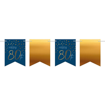 Feestbazaar Vlaggenlijn 80 Jaar Blauw/Goud - 6 Meter