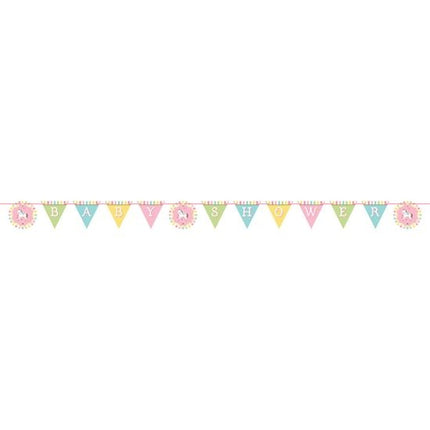Feestbazaar Vlaggenlijn Baby Shower Multikleur - 1.7m