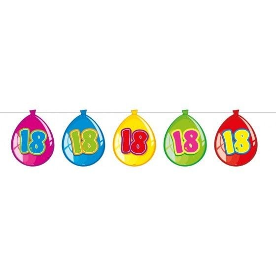 Feestbazaar Vlaggenlijn ballonnen 18 jaar