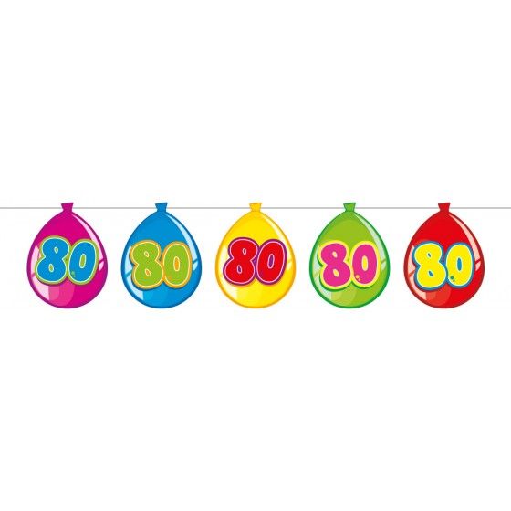 Feestbazaar Vlaggenlijn ballonnen 80 jaar