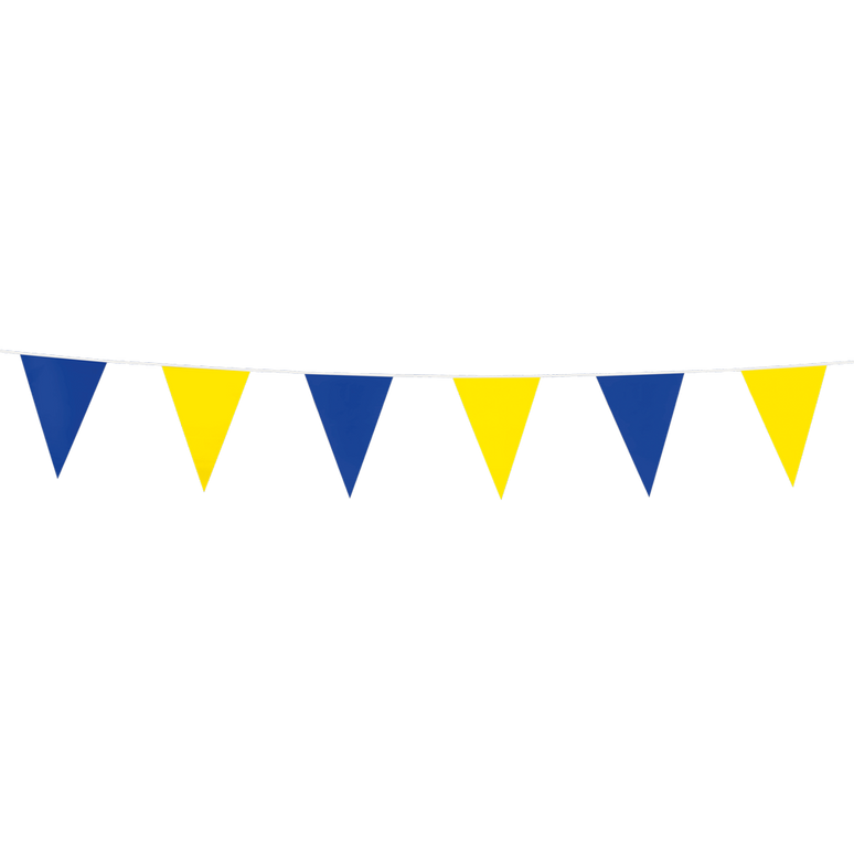 Feestbazaar Vlaggenlijn Blauw/Geel Klein (3m)