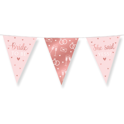 Feestbazaar Vlaggenlijn Bride to Be Blush roze