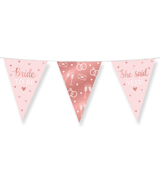 Feestbazaar Vlaggenlijn Bride to Be Blush roze