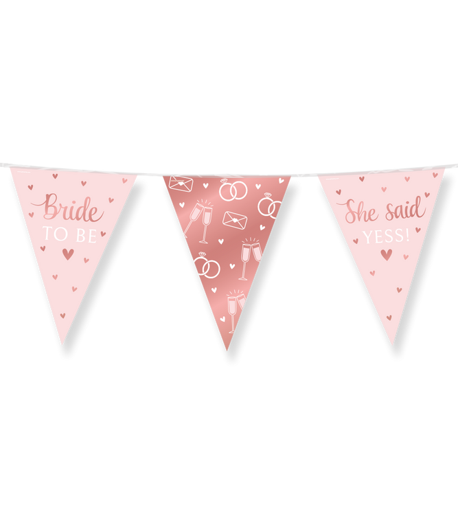 Feestbazaar Vlaggenlijn Bride to Be Blush roze