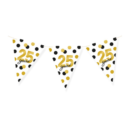 Feestbazaar Vlaggenlijn Celebration 25 Jaar Wit/Goud/Zwart