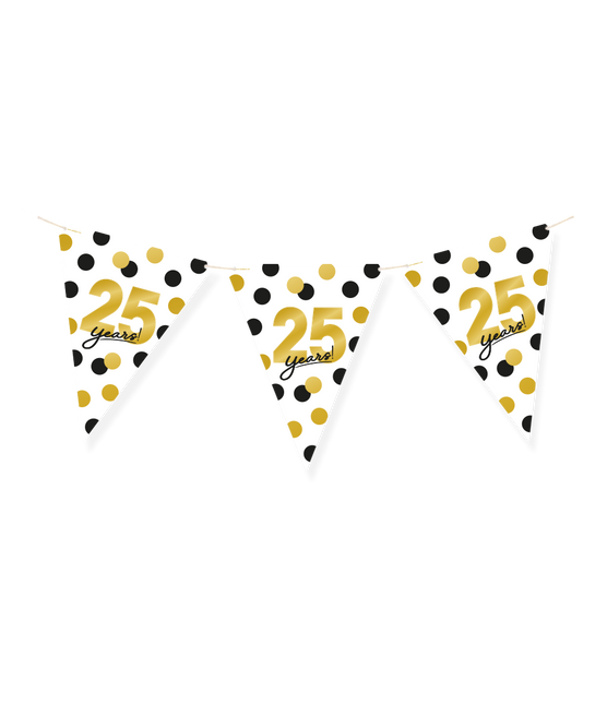 Feestbazaar Vlaggenlijn Celebration 25 Jaar Wit/Goud/Zwart