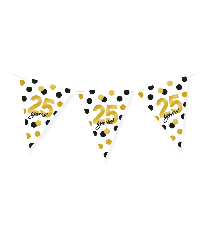 Feestbazaar Vlaggenlijn Celebration 25 Jaar Wit/Goud/Zwart