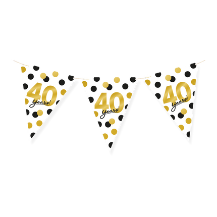 Feestbazaar Vlaggenlijn Celebration 40 Jaar Wit/Goud/Zwart