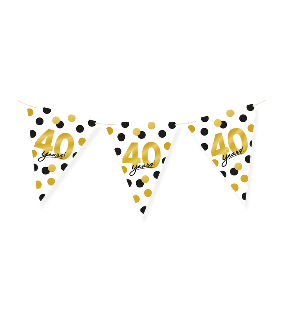Feestbazaar Vlaggenlijn Celebration 40 Jaar Wit/Goud/Zwart