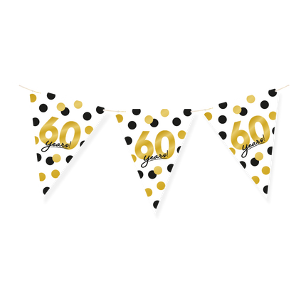 Feestbazaar Vlaggenlijn Celebration 60 Jaar Wit/Goud/Zwart