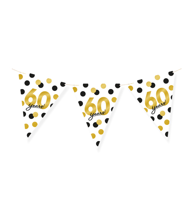 Feestbazaar Vlaggenlijn Celebration 60 Jaar Wit/Goud/Zwart