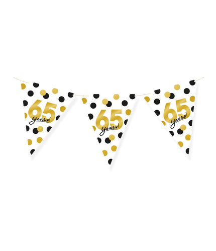 Feestbazaar Vlaggenlijn Celebration 65 Jaar Wit/Goud/Zwart
