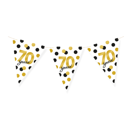 Feestbazaar Vlaggenlijn Celebration 70 Jaar Wit/Goud/Zwart