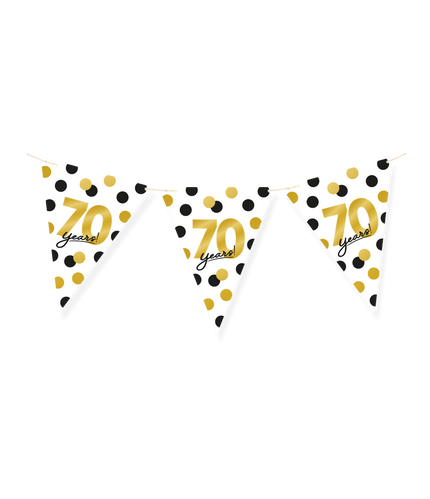 Feestbazaar Vlaggenlijn Celebration 70 Jaar Wit/Goud/Zwart