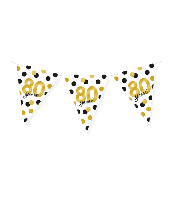 Feestbazaar Vlaggenlijn Celebration 80 Jaar Wit/Goud/Zwart