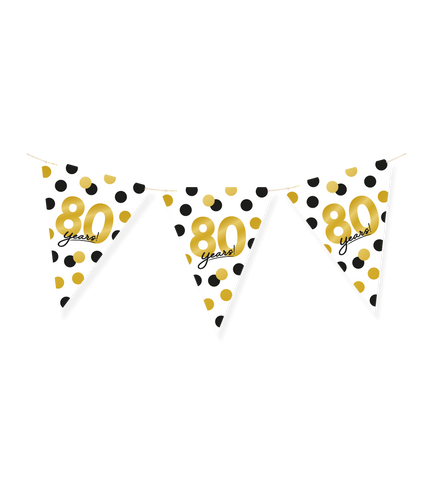 Feestbazaar Vlaggenlijn Celebration 80 Jaar Wit/Goud/Zwart
