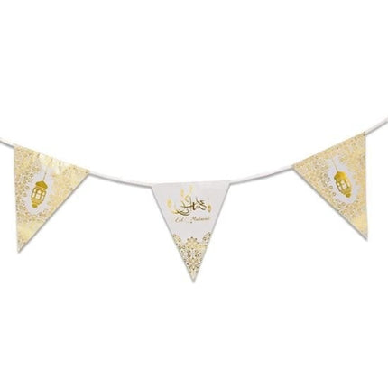 Feestbazaar Vlaggenlijn Eid Mubarak Metallic Goud (6m)