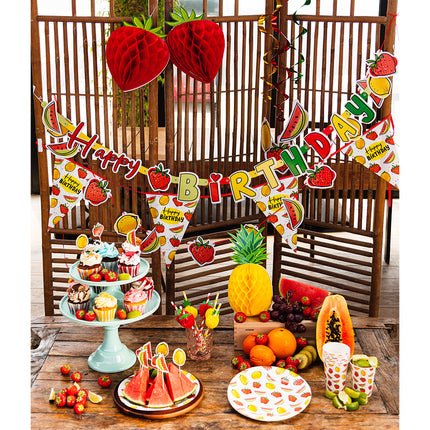 Feestbazaar Vlaggenlijn Fruit Happy Birthday (6m)