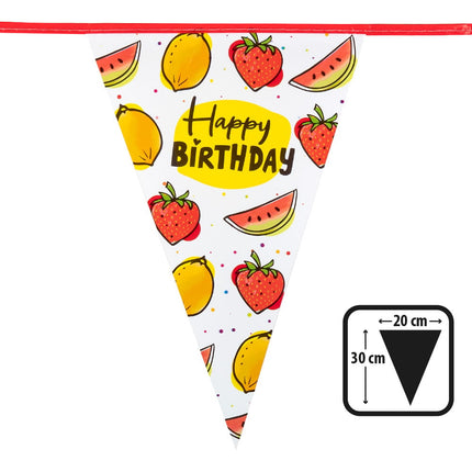 Feestbazaar Vlaggenlijn Fruit Happy Birthday (6m)