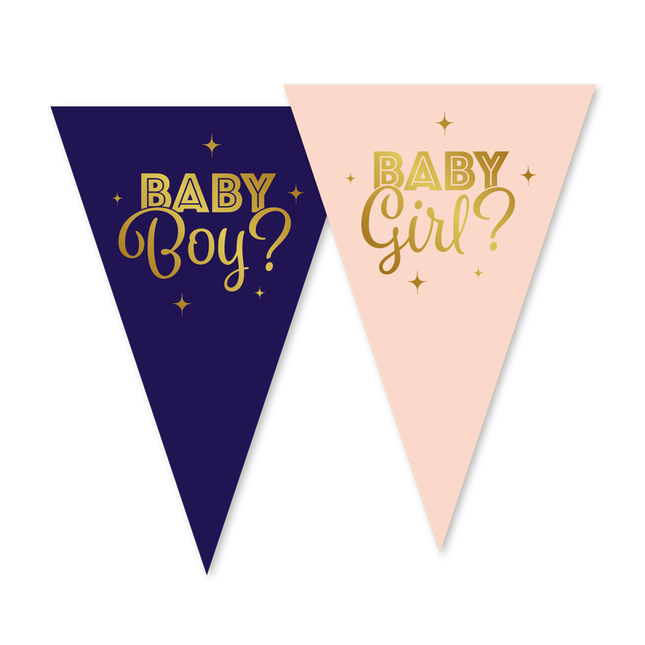 Feestbazaar Vlaggenlijn Gender Reveal Baby Boy Baby Girl (10m)