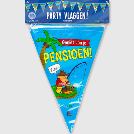 Feestbazaar Vlaggenlijn 'Geniet van je Pensioen' Cartoon (10m)