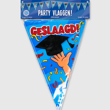 Feestbazaar Vlaggenlijn Geslaagd Cartoon (10m)