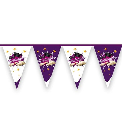 Feestbazaar Vlaggenlijn geslaagd paars - 6 meter