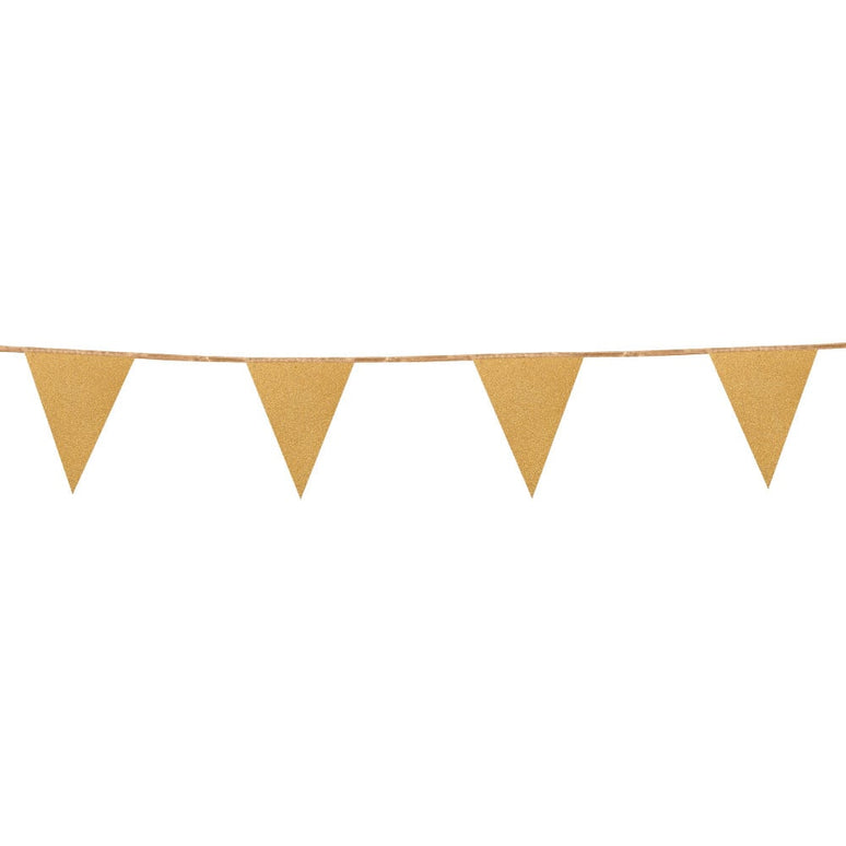 Feestbazaar Vlaggenlijn Goud Glitter (6m)
