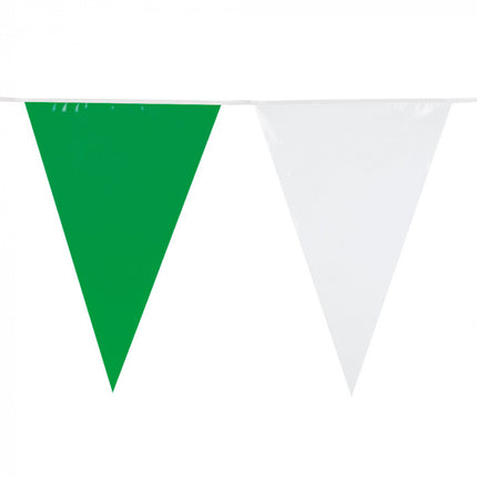 Feestbazaar Vlaggenlijn Groen/Wit (10m)