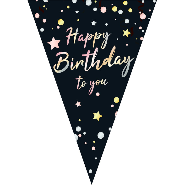 Feestbazaar Vlaggenlijn Happy Birthday To You Zwart (5m)
