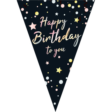 Feestbazaar Vlaggenlijn Happy Birthday To You Zwart (5m)