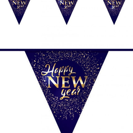 Feestbazaar Vlaggenlijn Happy New Year hotstamp 6m