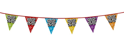 Feestbazaar Vlaggenlijn Holografisch 25 Jaar - 8 Meter