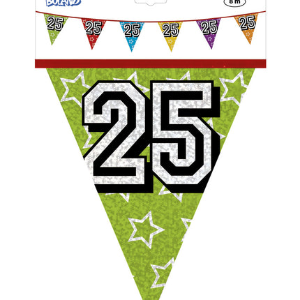 Feestbazaar Vlaggenlijn Holografisch 25 Jaar - 8 Meter